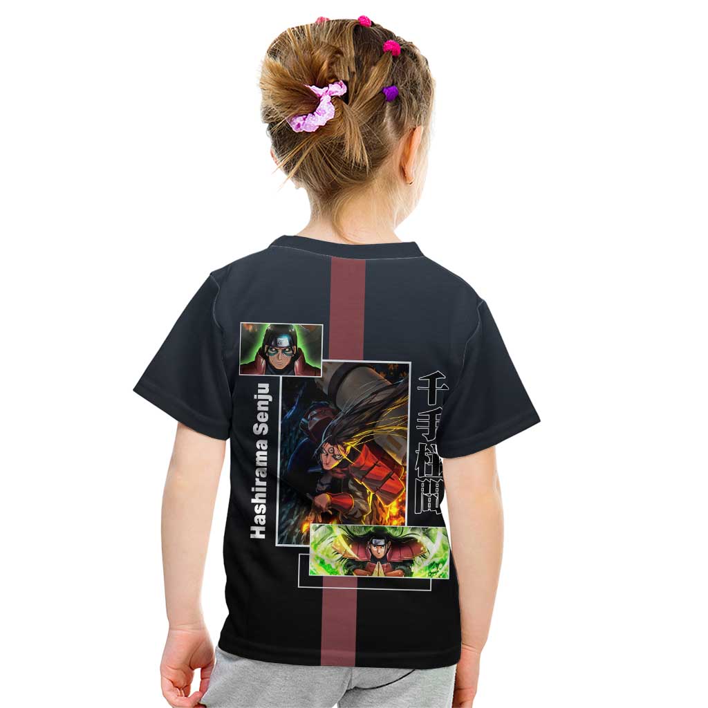 Hashirama Senju Kid T Shirt with Wood Release and Powerful Battle Pose Design - The Mazicc