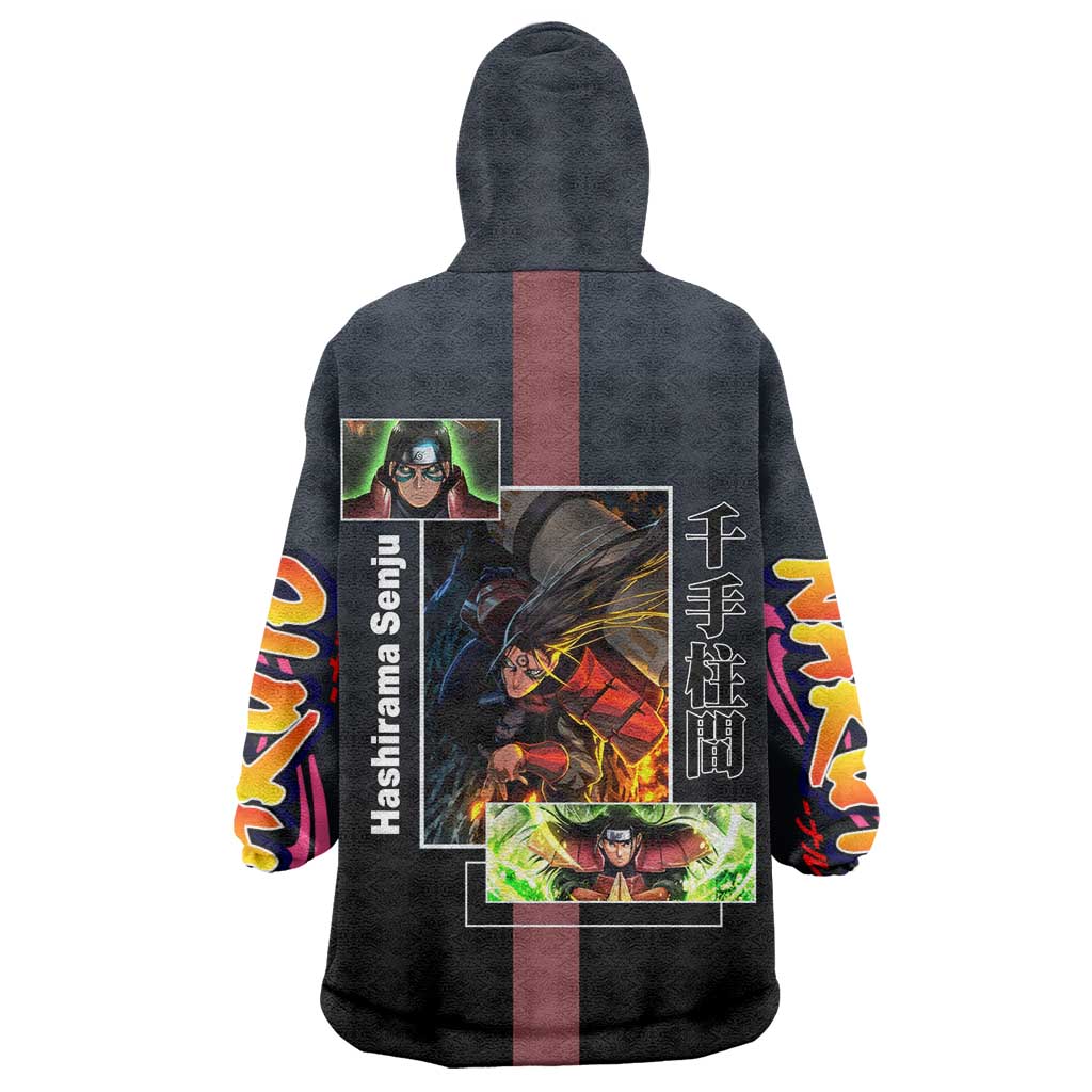 Hashirama Senju Wearable Blanket Hoodie with Wood Release and Powerful Battle Pose Design - The Mazicc