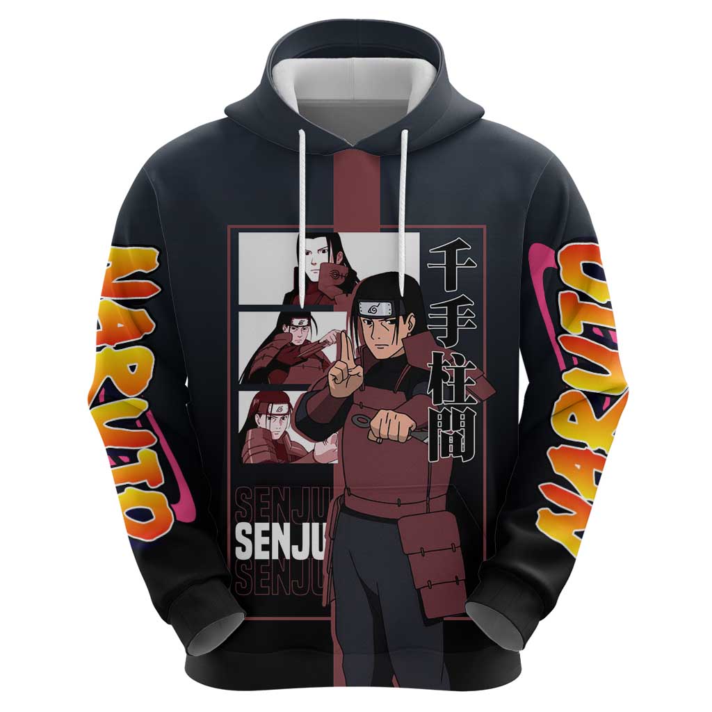 Hashirama Senju Zip Hoodie with Wood Release and Powerful Battle Pose Design - The Mazicc