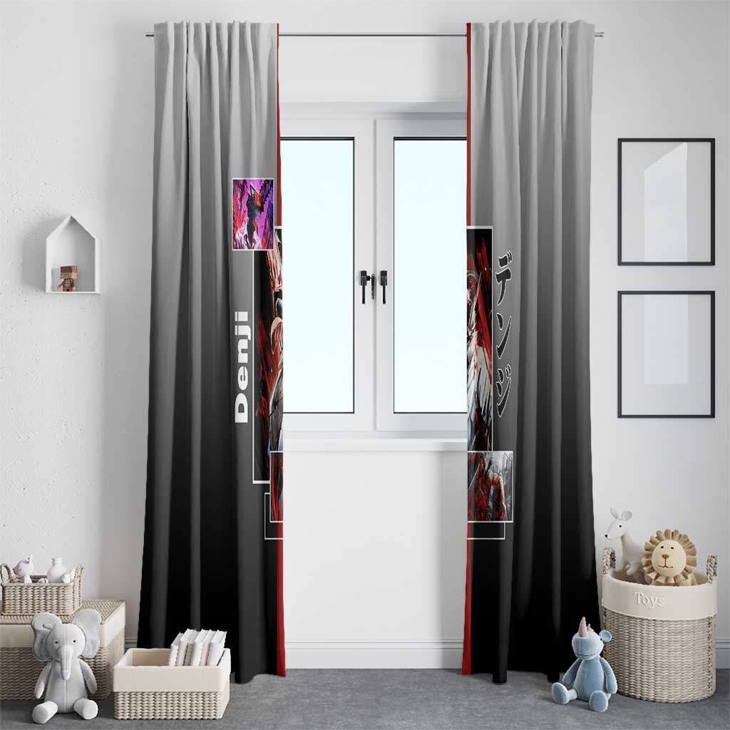 Denji Chainsaw Man Window Curtain with Pochita Chainsaw Form and Intense Action Pose Design - The Mazicc