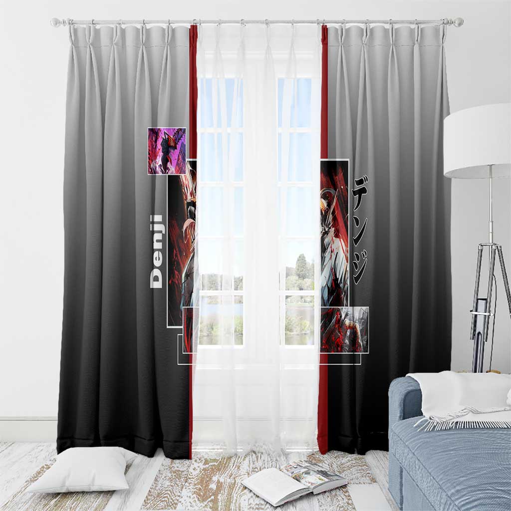 Denji Chainsaw Man Window Curtain with Pochita Chainsaw Form and Intense Action Pose Design - The Mazicc