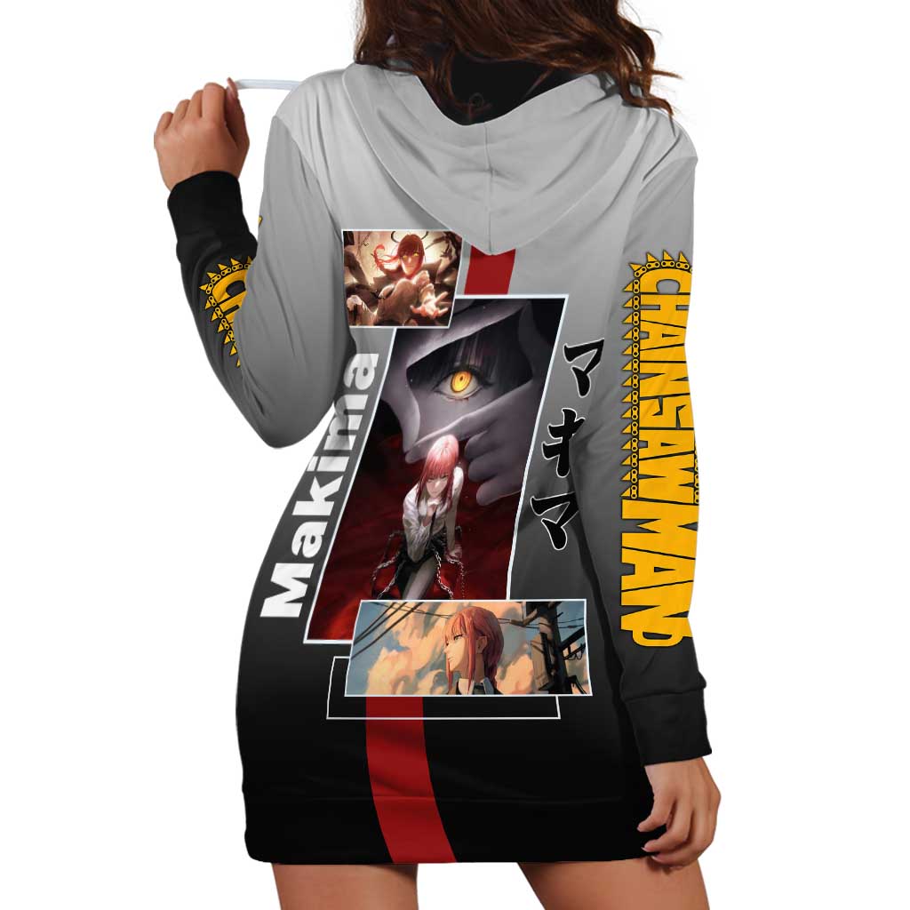 Makima Chainsaw Man Hoodie Dress with Cunning Pose and Mysterious Aura Design - The Mazicc