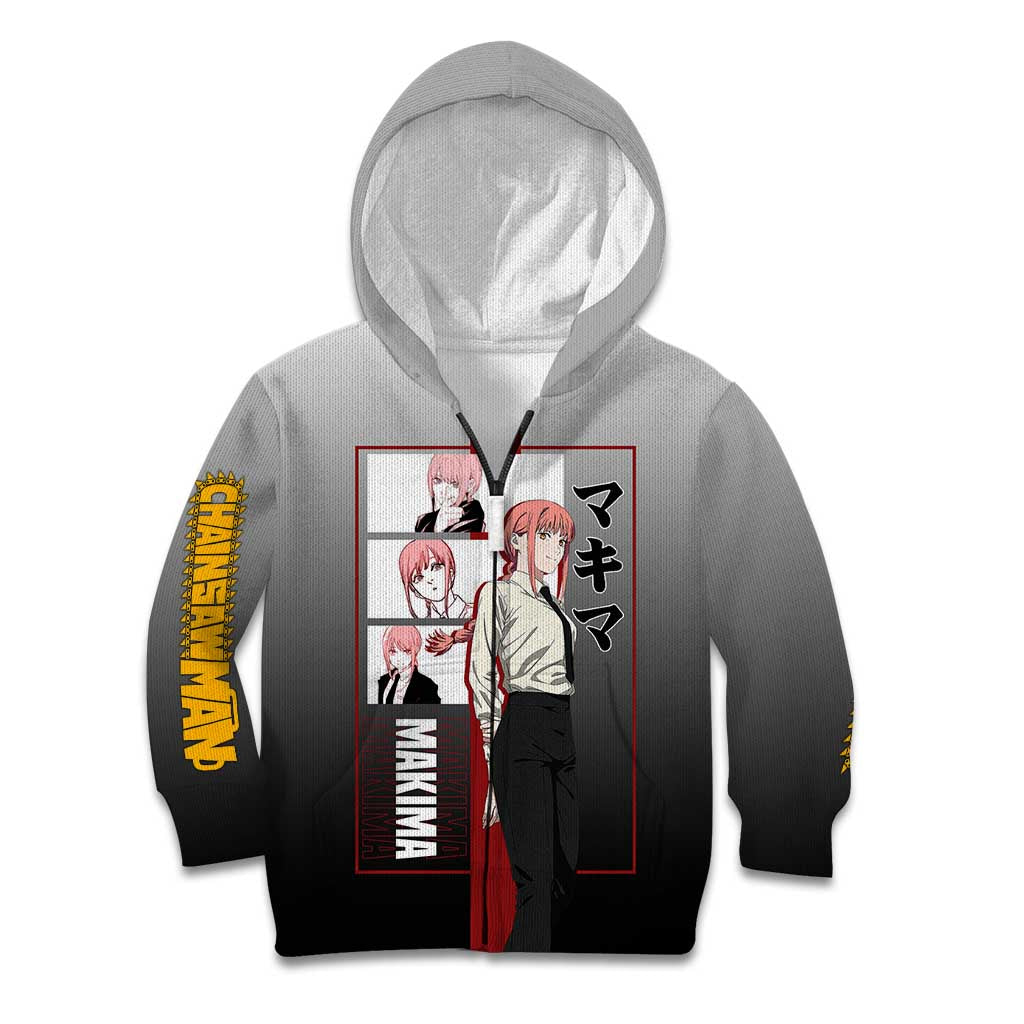 Makima Chainsaw Man Kid Hoodie with Cunning Pose and Mysterious Aura Design - The Mazicc