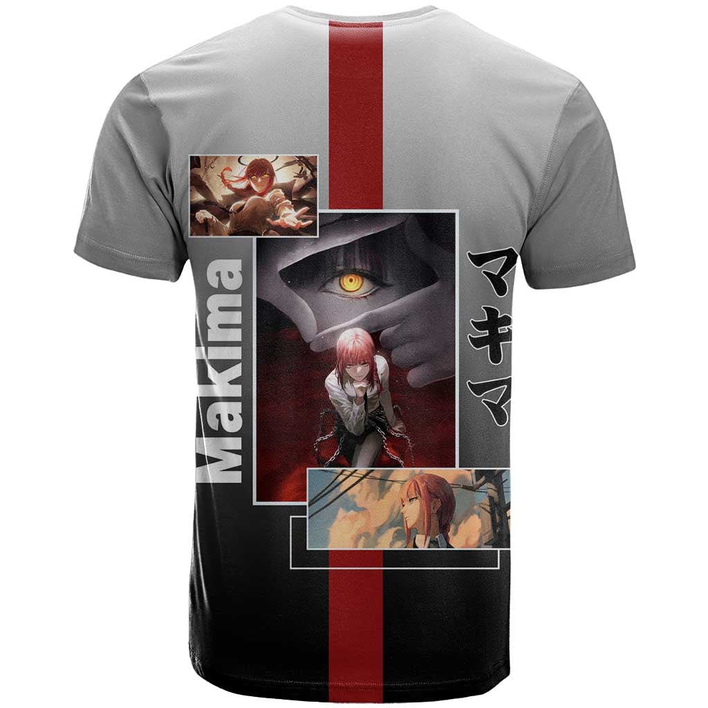 Makima Chainsaw Man T Shirt with Cunning Pose and Mysterious Aura Design - The Mazicc