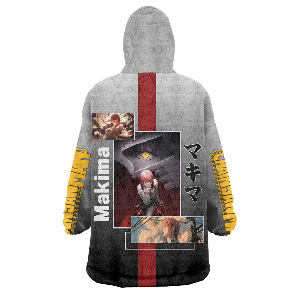 Makima Chainsaw Man Wearable Blanket Hoodie with Cunning Pose and Mysterious Aura Design - The Mazicc