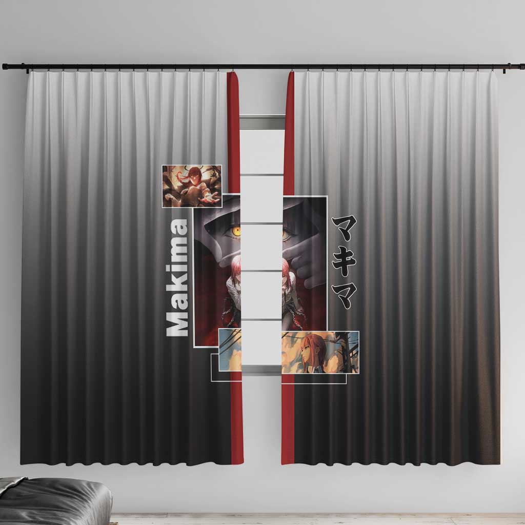 Makima Chainsaw Man Window Curtain with Cunning Pose and Mysterious Aura Design - The Mazicc