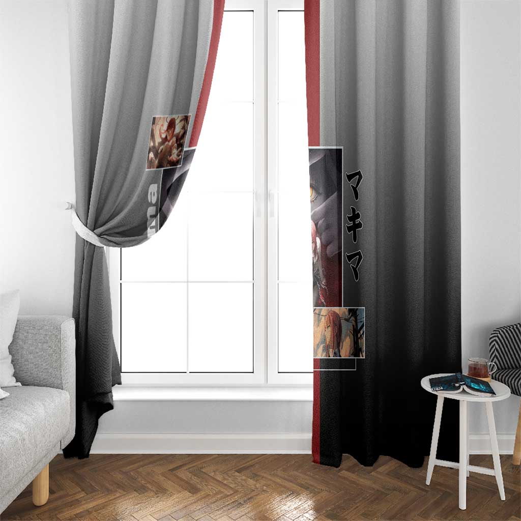 Makima Chainsaw Man Window Curtain with Cunning Pose and Mysterious Aura Design - The Mazicc