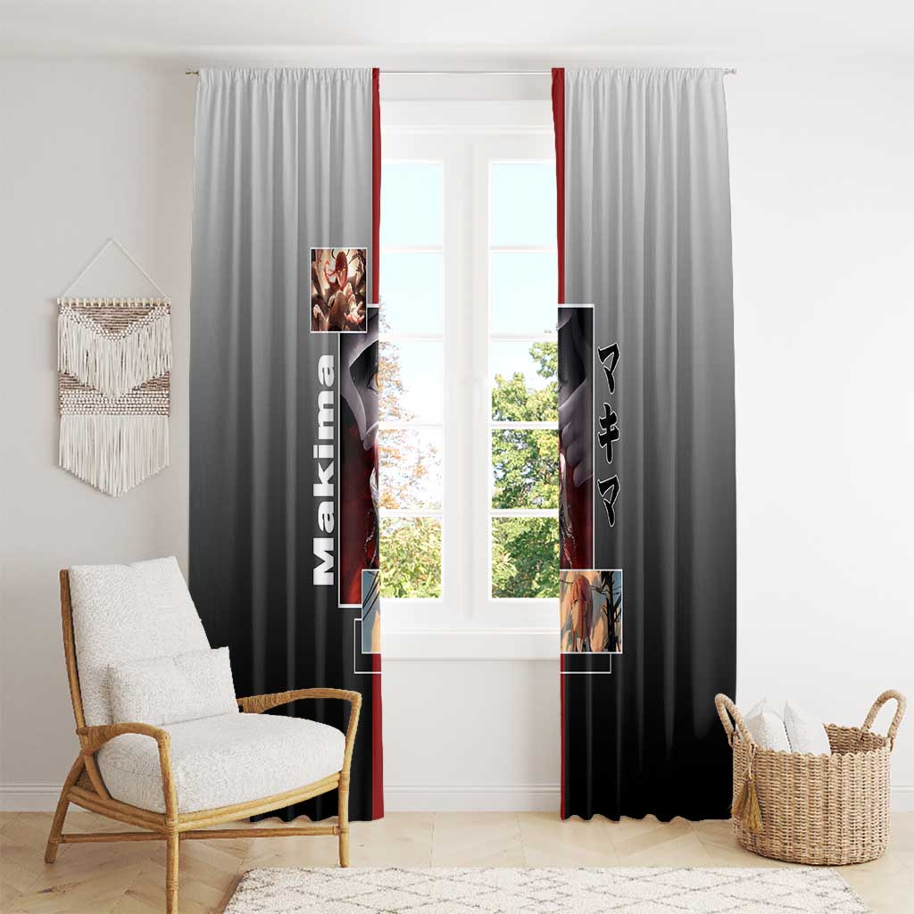 Makima Chainsaw Man Window Curtain with Cunning Pose and Mysterious Aura Design - The Mazicc