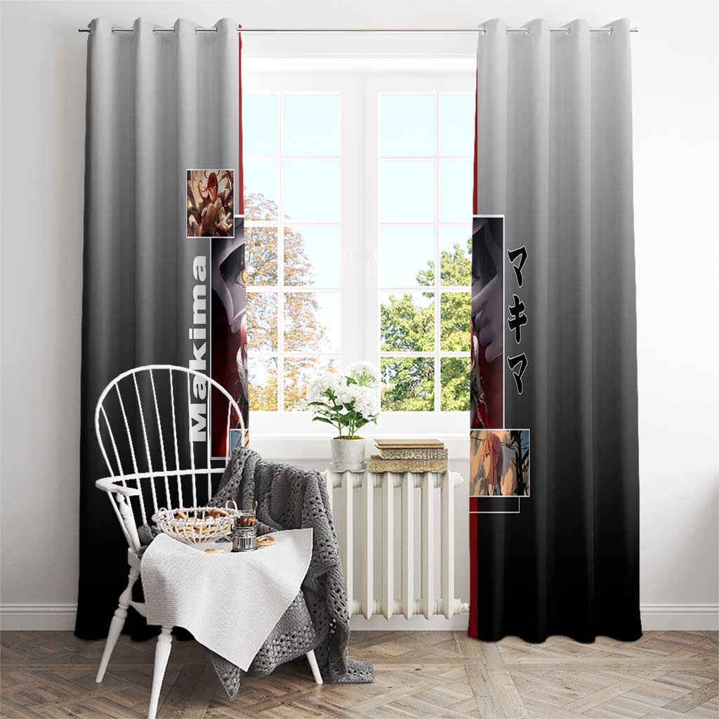 Makima Chainsaw Man Window Curtain with Cunning Pose and Mysterious Aura Design - The Mazicc
