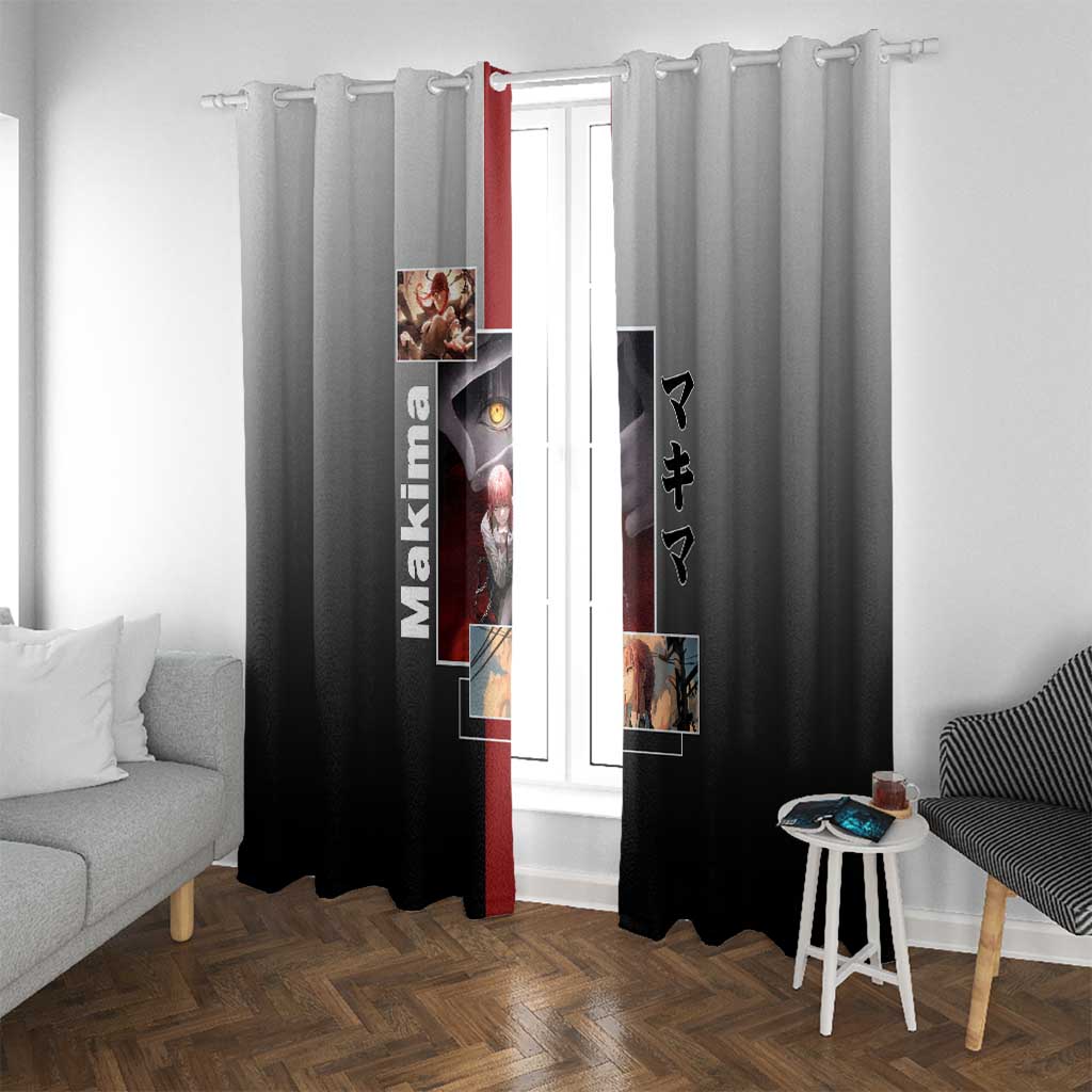 Makima Chainsaw Man Window Curtain with Cunning Pose and Mysterious Aura Design - The Mazicc