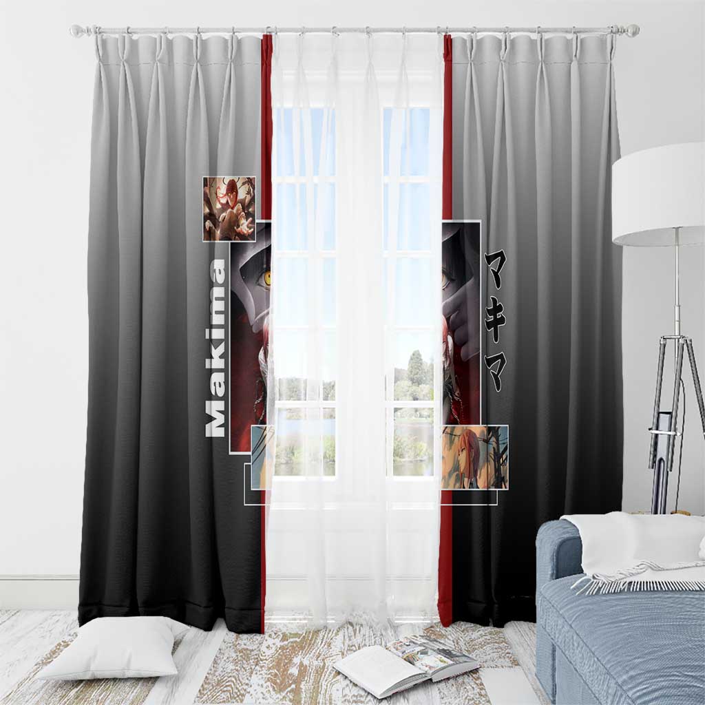 Makima Chainsaw Man Window Curtain with Cunning Pose and Mysterious Aura Design - The Mazicc