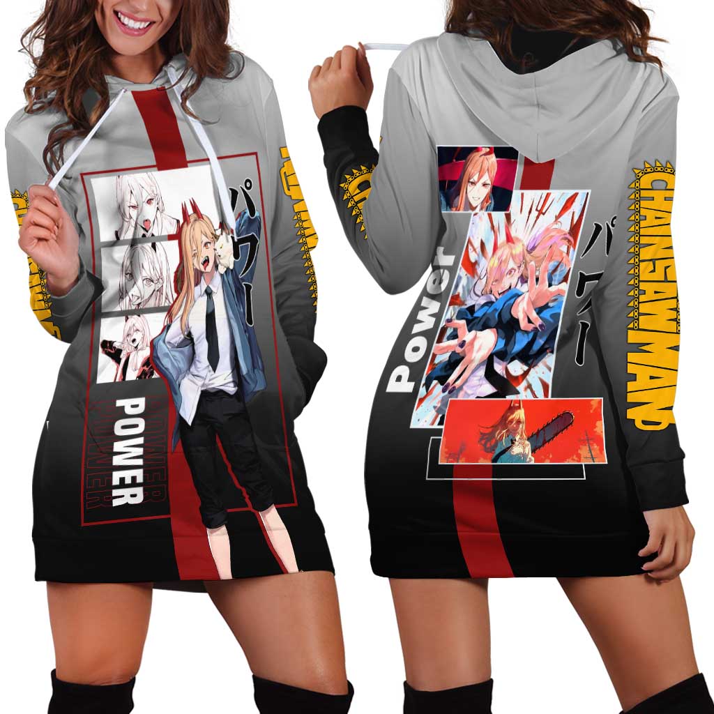 Power Chainsaw Man Hoodie Dress with Devil Horns and Playful Fierce Design - The Mazicc