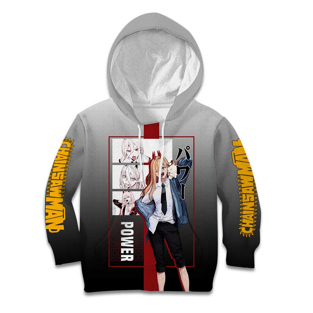 Power Chainsaw Man Kid Hoodie with Devil Horns and Playful Fierce Design - The Mazicc