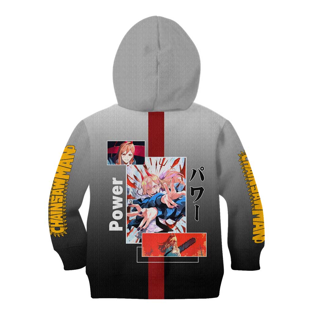 Power Chainsaw Man Kid Hoodie with Devil Horns and Playful Fierce Design - The Mazicc
