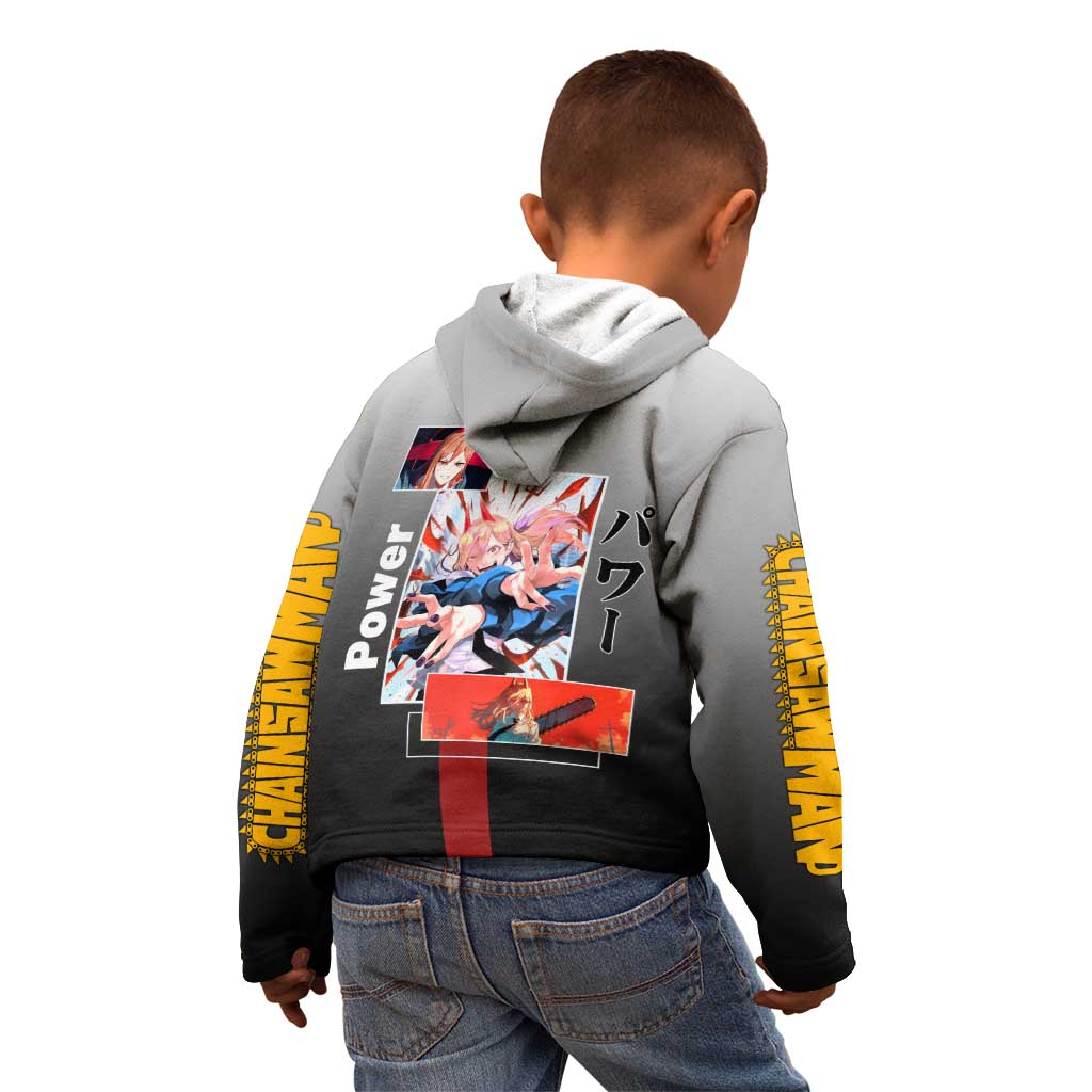 Power Chainsaw Man Kid Hoodie with Devil Horns and Playful Fierce Design - The Mazicc