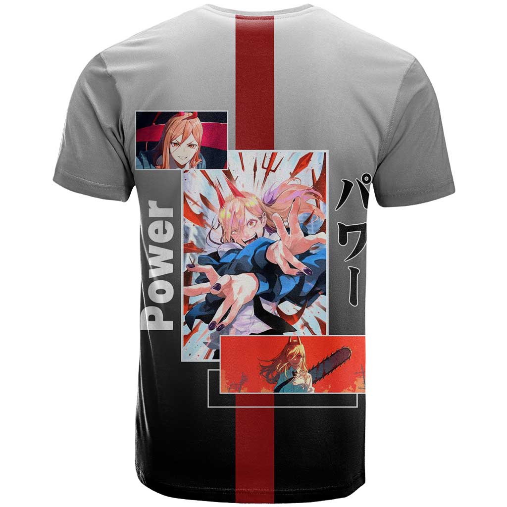 Power Chainsaw Man T Shirt with Devil Horns and Playful Fierce Design - The Mazicc