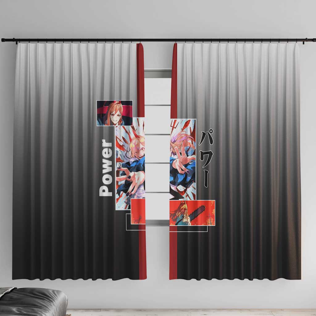Power Chainsaw Man Window Curtain with Devil Horns and Playful Fierce Design - The Mazicc