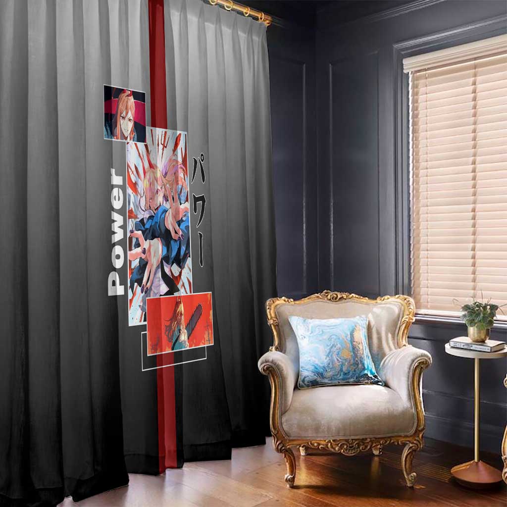Power Chainsaw Man Window Curtain with Devil Horns and Playful Fierce Design - The Mazicc