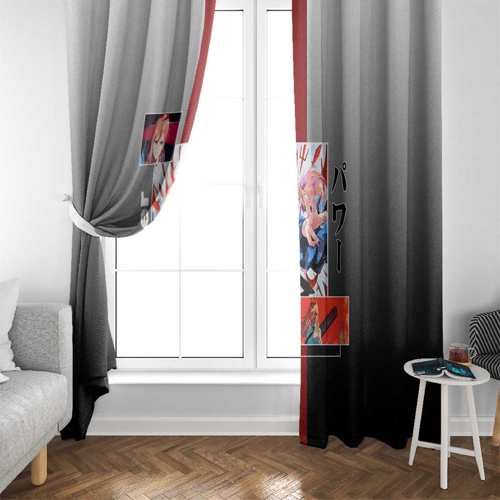 Power Chainsaw Man Window Curtain with Devil Horns and Playful Fierce Design - The Mazicc