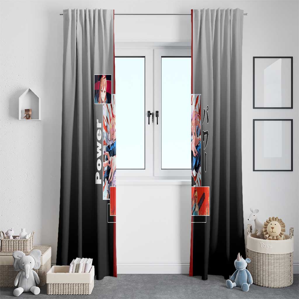 Power Chainsaw Man Window Curtain with Devil Horns and Playful Fierce Design - The Mazicc