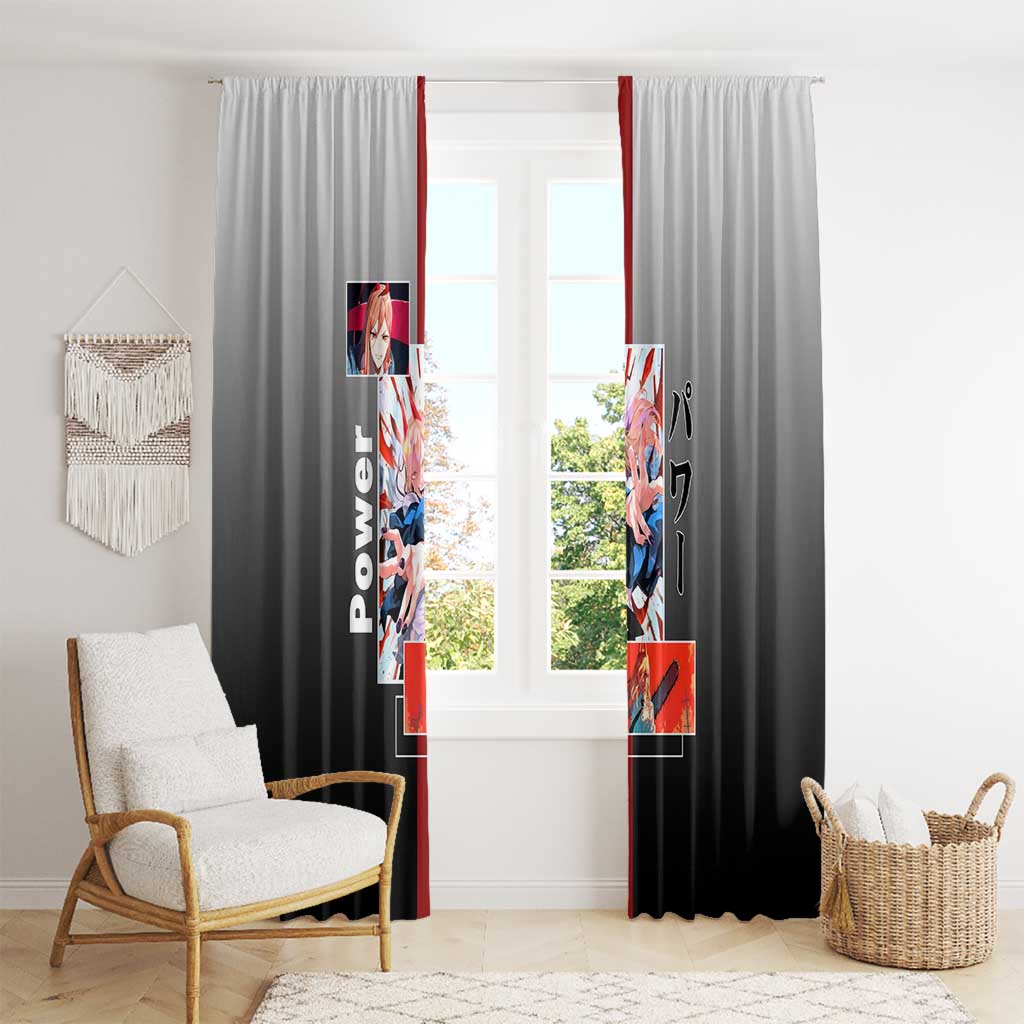 Power Chainsaw Man Window Curtain with Devil Horns and Playful Fierce Design - The Mazicc