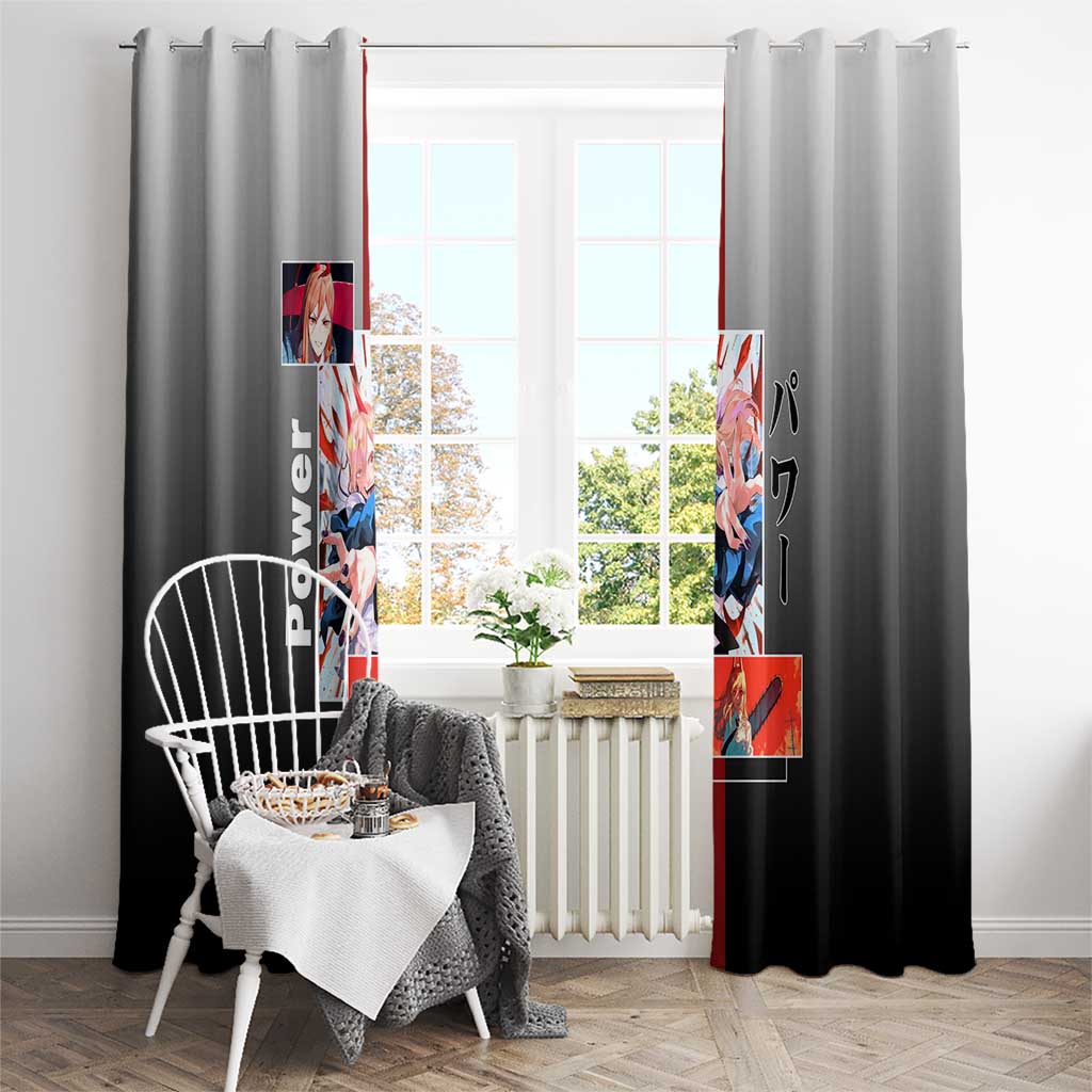 Power Chainsaw Man Window Curtain with Devil Horns and Playful Fierce Design - The Mazicc