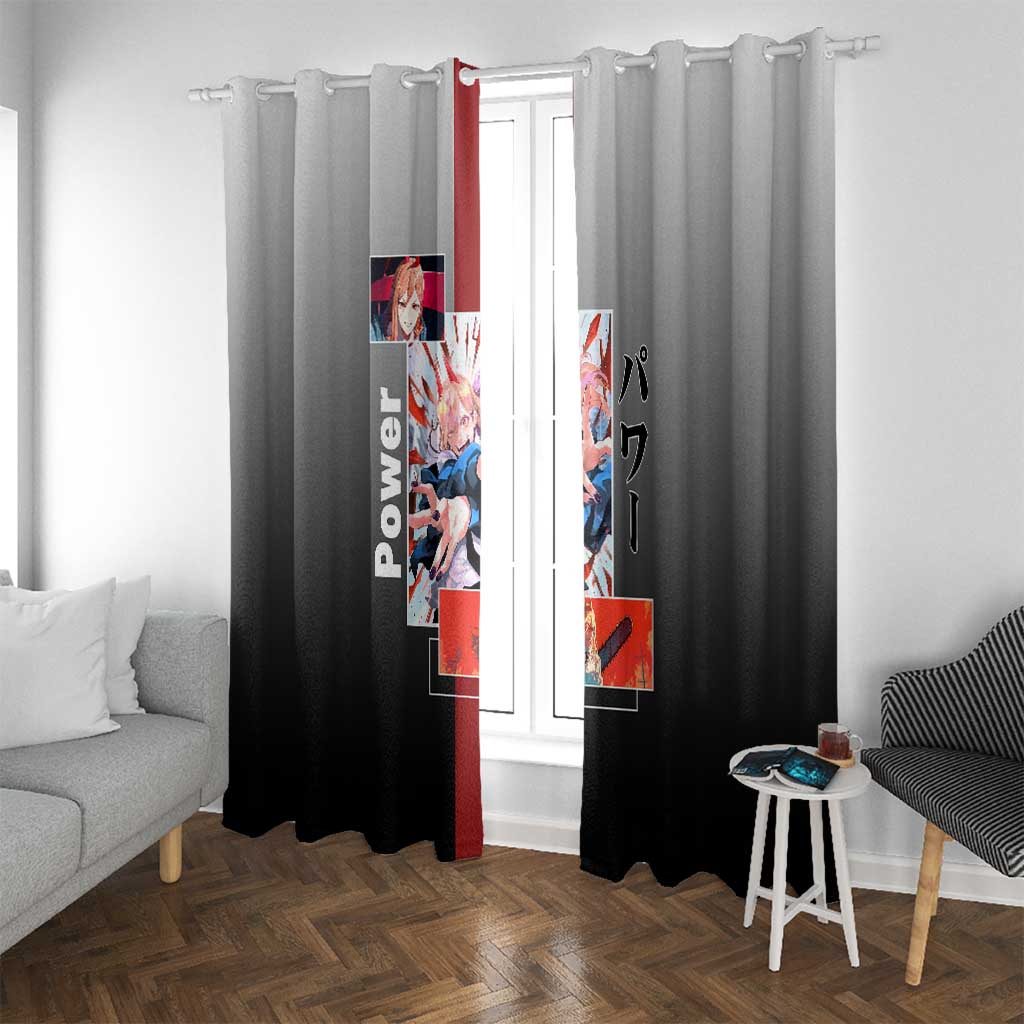 Power Chainsaw Man Window Curtain with Devil Horns and Playful Fierce Design - The Mazicc