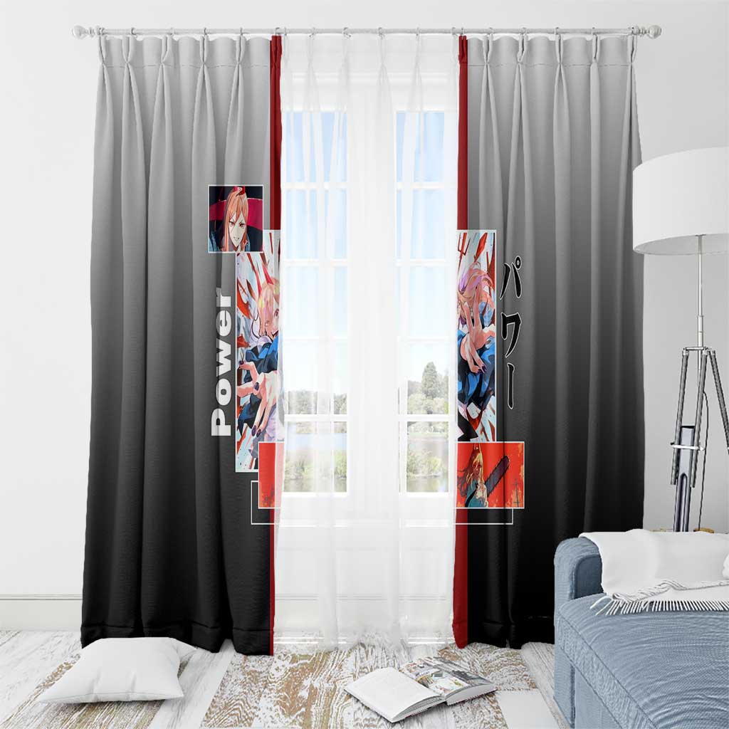Power Chainsaw Man Window Curtain with Devil Horns and Playful Fierce Design - The Mazicc