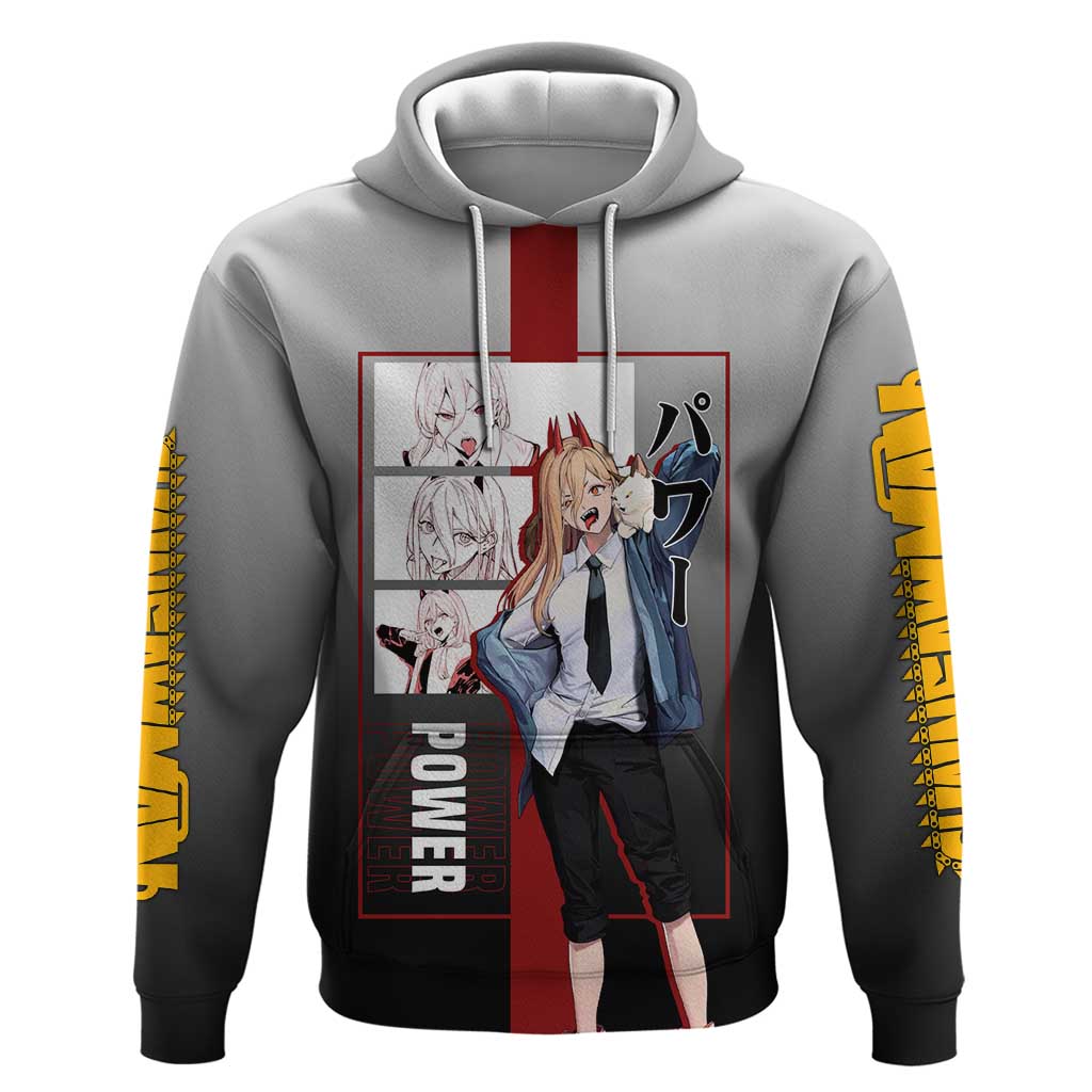 Power Chainsaw Man Zip Hoodie with Devil Horns and Playful Fierce Design - The Mazicc