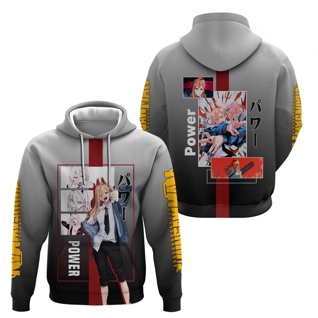 Power Chainsaw Man Zip Hoodie with Devil Horns and Playful Fierce Design - The Mazicc