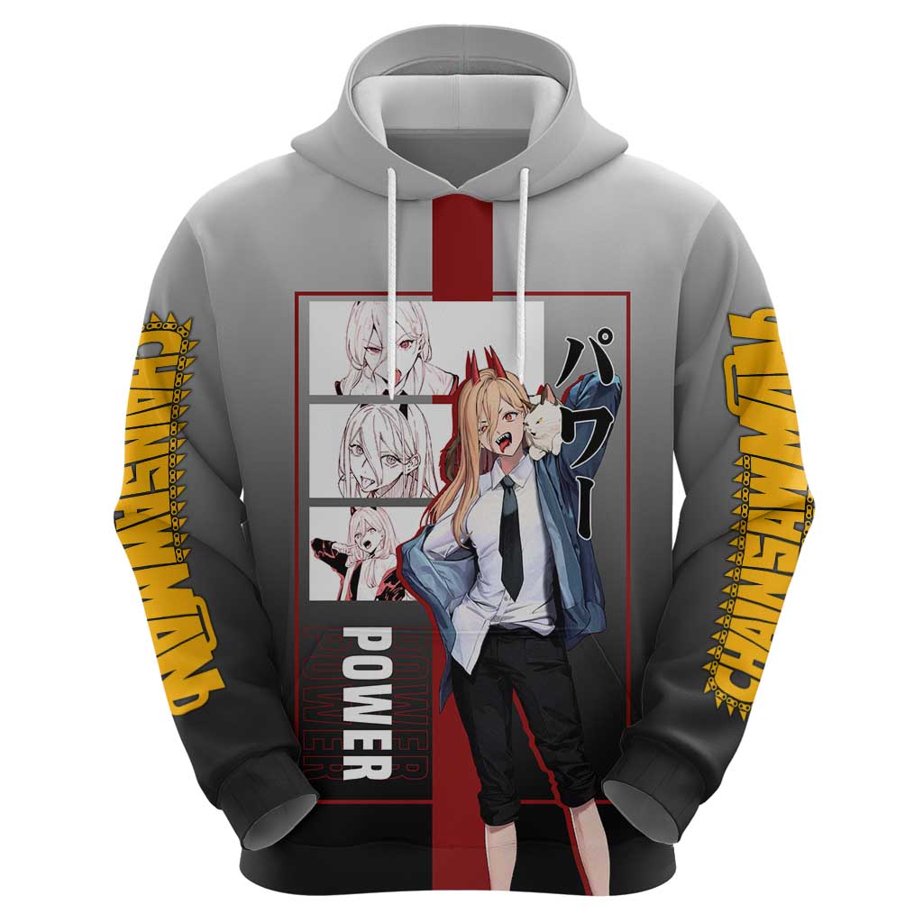 Power Chainsaw Man Zip Hoodie with Devil Horns and Playful Fierce Design - The Mazicc
