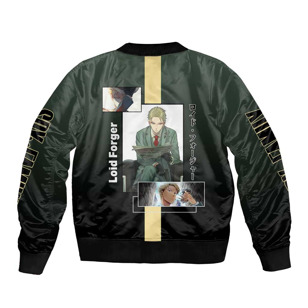 Loid Forger Spy x Family Bomber Jacket with Cool Spy Pose and Sleek Design - The Mazicc
