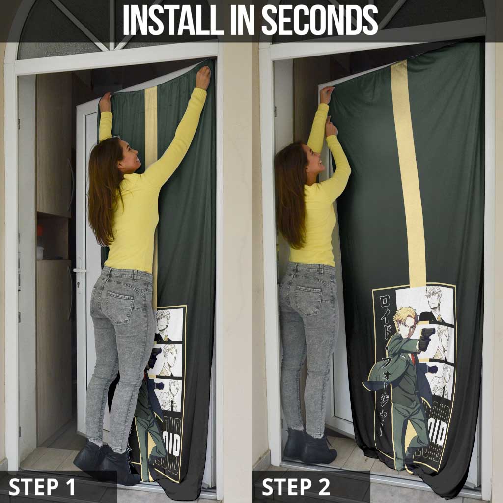Loid Forger Spy x Family Door Cover with Cool Spy Pose and Sleek Design - The Mazicc