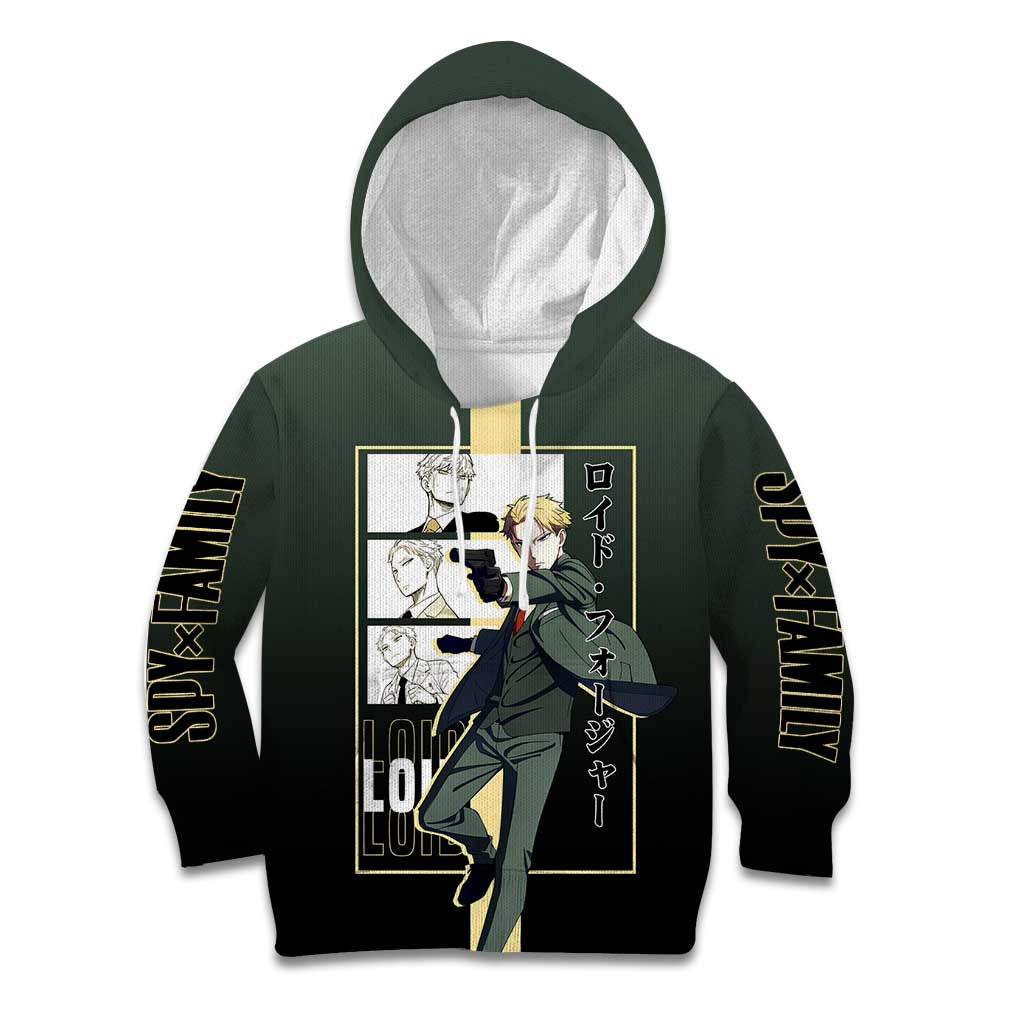 Loid Forger Spy x Family Kid Hoodie with Cool Spy Pose and Sleek Design - The Mazicc