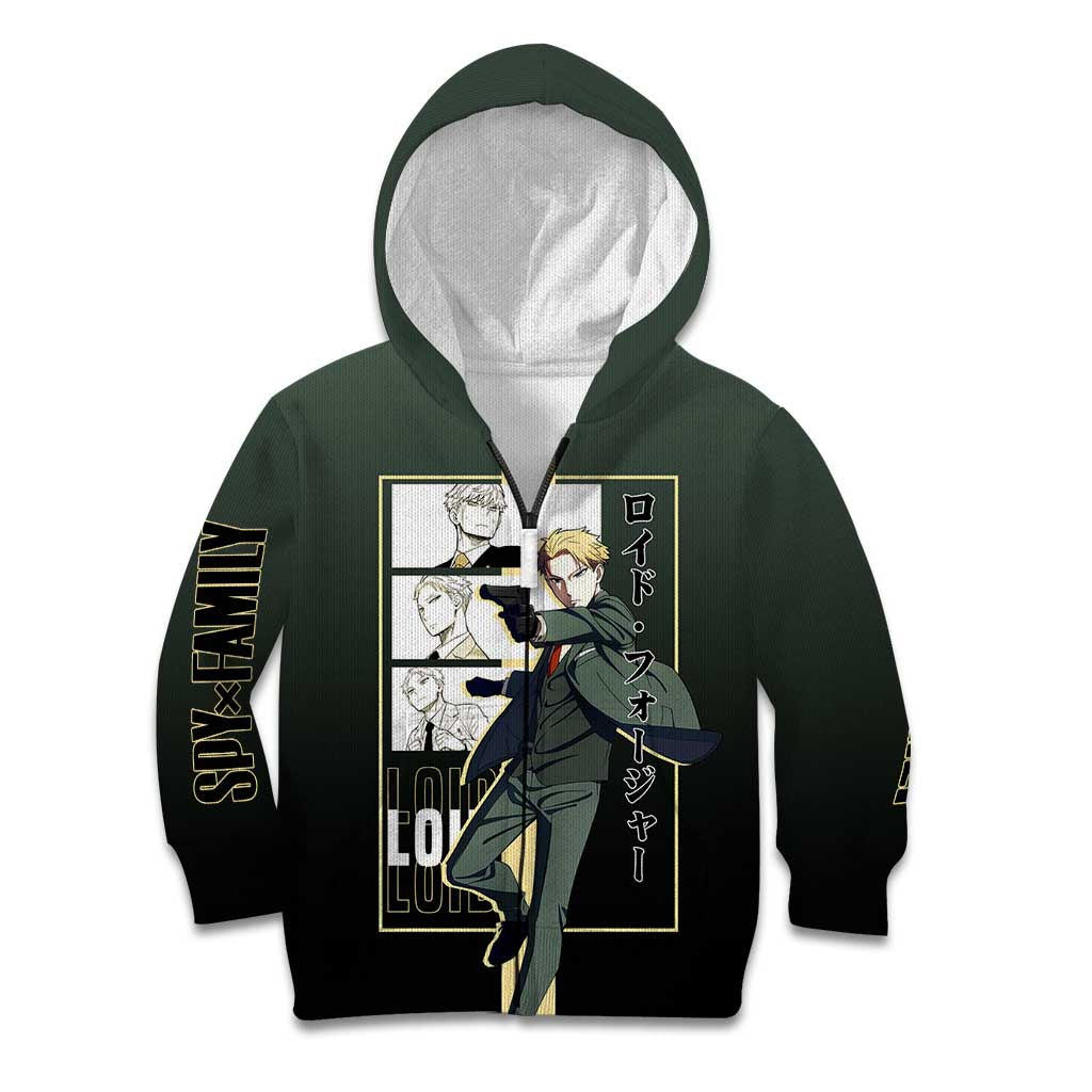 Loid Forger Spy x Family Kid Hoodie with Cool Spy Pose and Sleek Design - The Mazicc