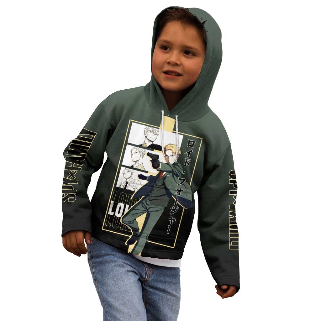 Loid Forger Spy x Family Kid Hoodie with Cool Spy Pose and Sleek Design - The Mazicc