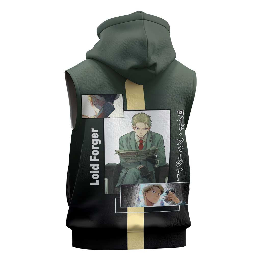 Loid Forger Spy x Family Sleeveless Hoodie with Cool Spy Pose and Sleek Design - The Mazicc