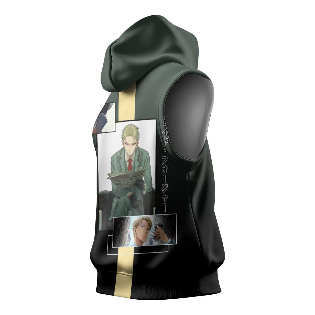 Loid Forger Spy x Family Sleeveless Hoodie with Cool Spy Pose and Sleek Design - The Mazicc