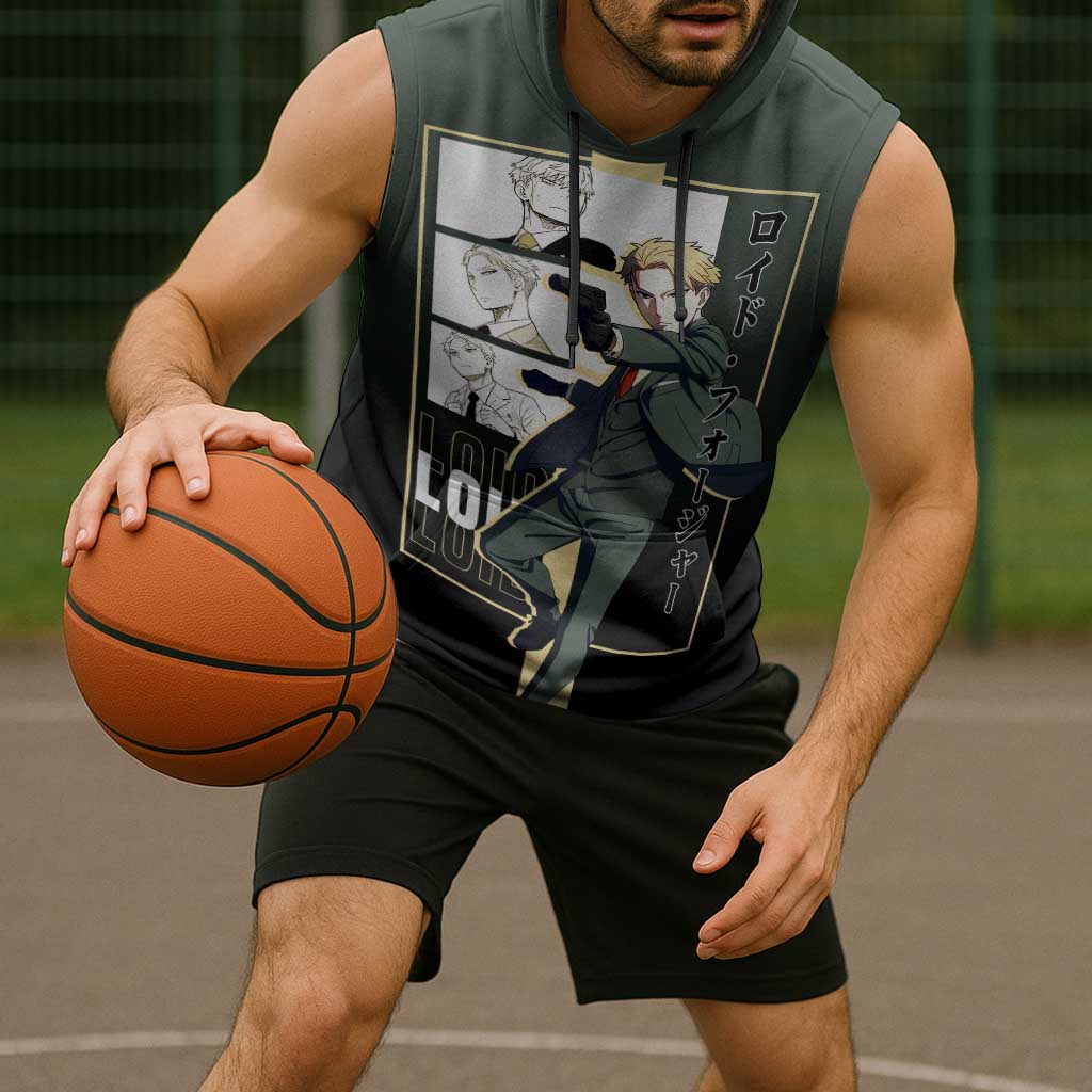 Loid Forger Spy x Family Sleeveless Hoodie with Cool Spy Pose and Sleek Design - The Mazicc