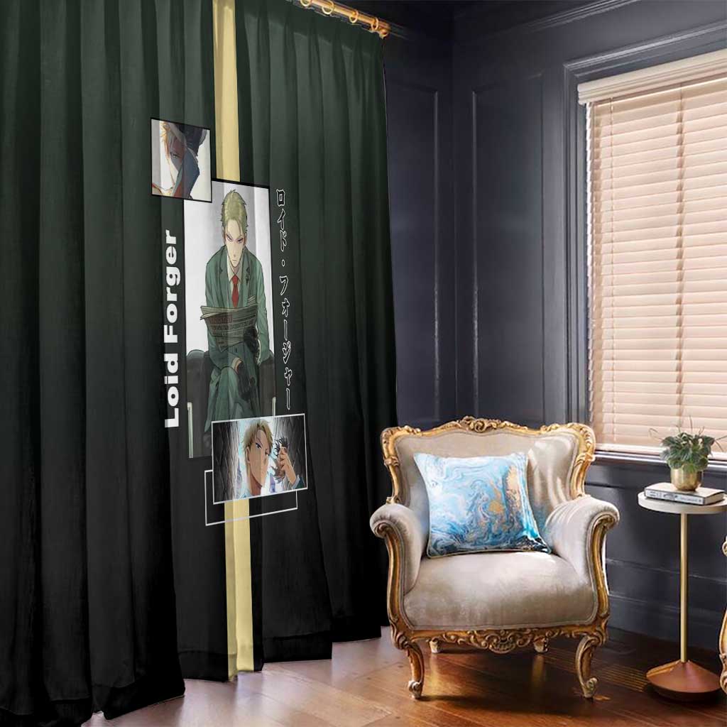 Loid Forger Spy x Family Window Curtain with Cool Spy Pose and Sleek Design - The Mazicc