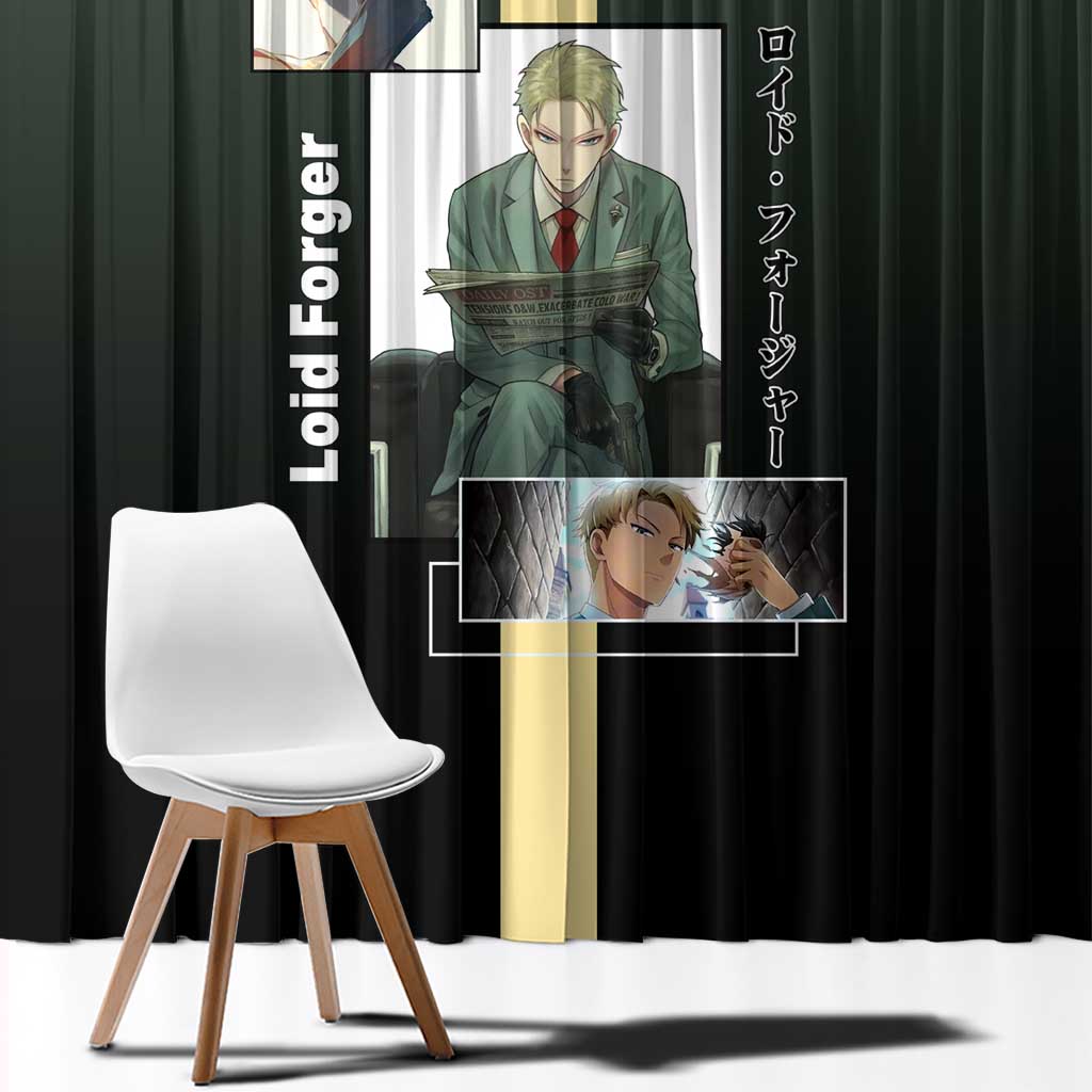 Loid Forger Spy x Family Window Curtain with Cool Spy Pose and Sleek Design - The Mazicc