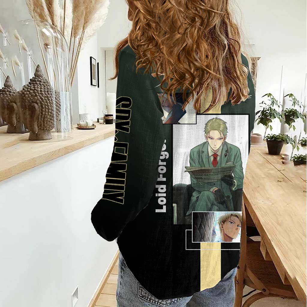 Loid Forger Spy x Family Women Casual Shirt with Cool Spy Pose and Sleek Design - The Mazicc