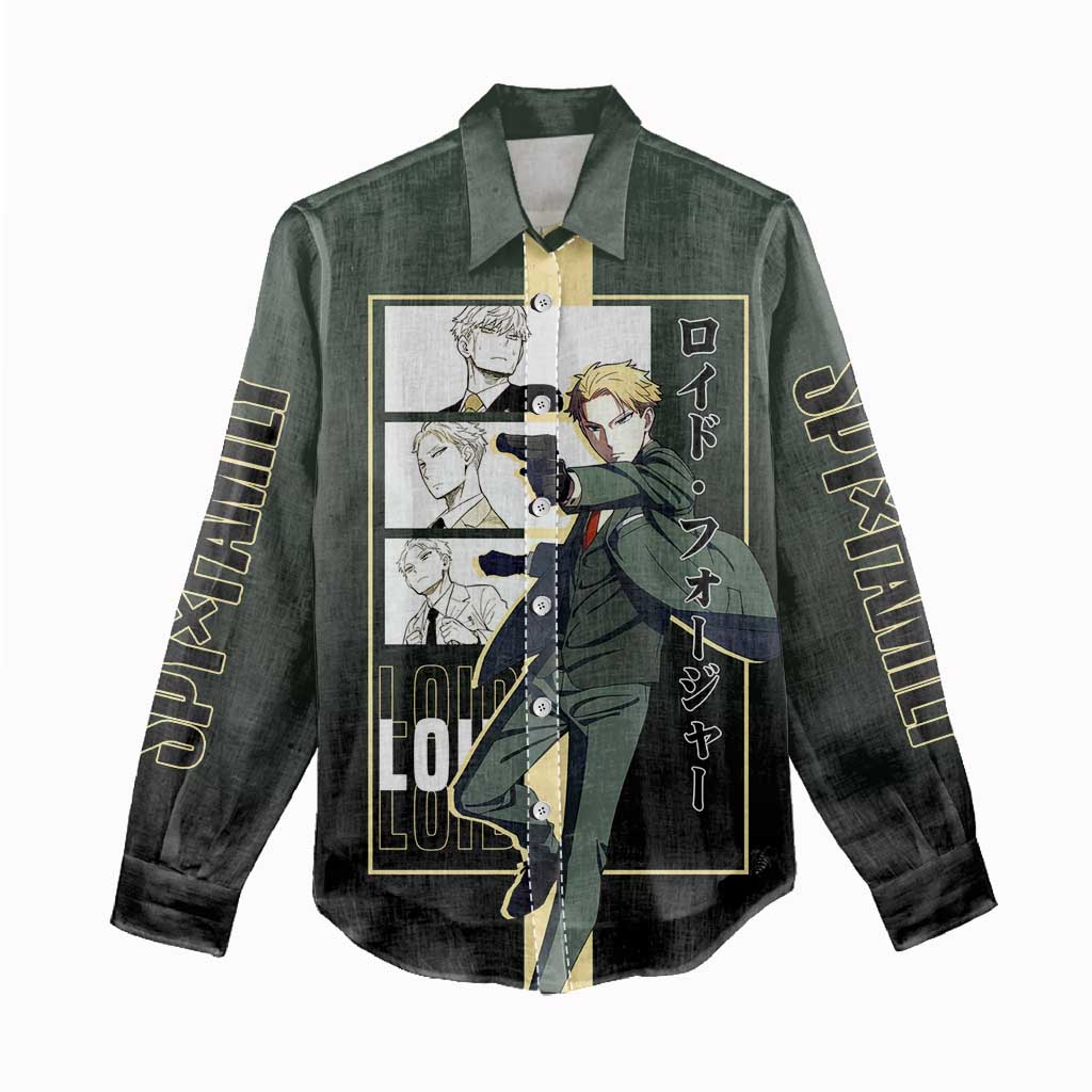 Loid Forger Spy x Family Women Casual Shirt with Cool Spy Pose and Sleek Design - The Mazicc