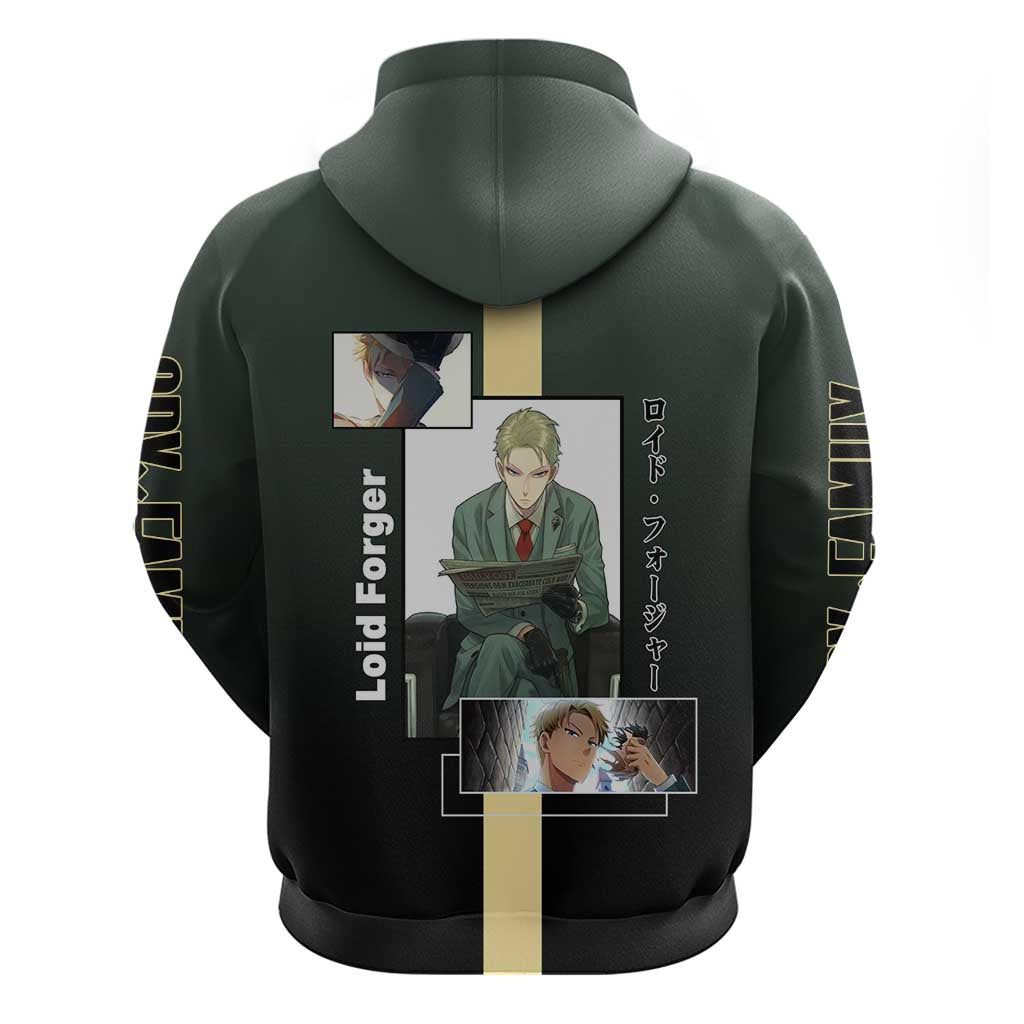 Loid Forger Spy x Family Zip Hoodie with Cool Spy Pose and Sleek Design - The Mazicc