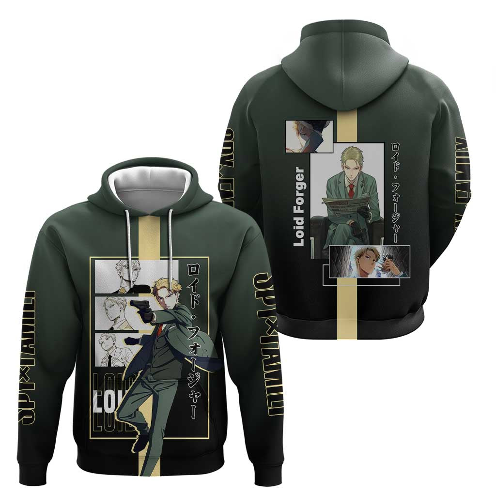 Loid Forger Spy x Family Zip Hoodie with Cool Spy Pose and Sleek Design - The Mazicc
