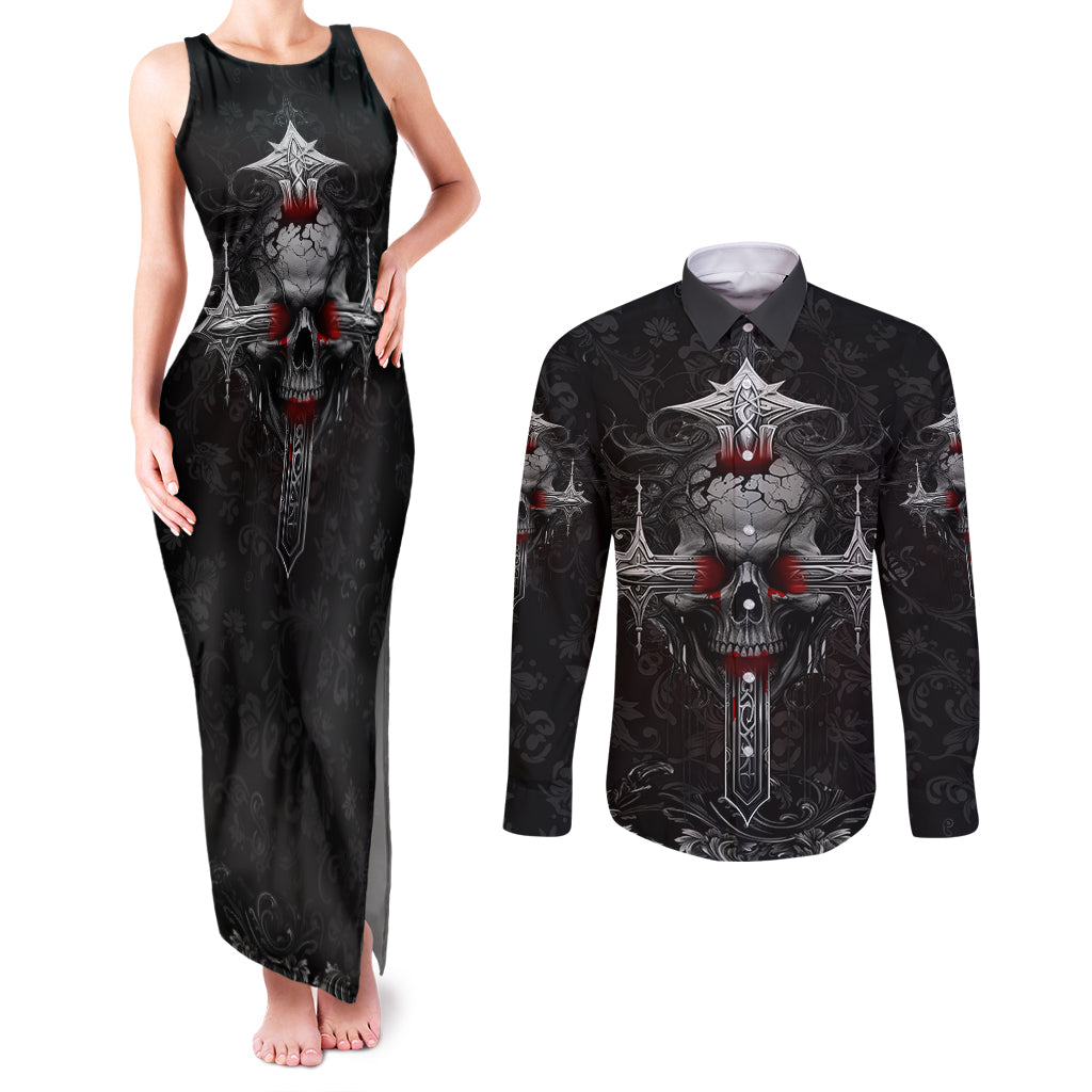 im-not-the-hero-you-wanted-im-the-monster-you-needed-couples-matching-tank-maxi-dress-and-long-sleeve-button-shirts