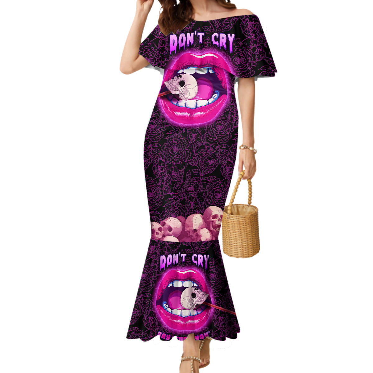 skull-mermaid-dress-dont-cry-say-fuck-you-and-smile