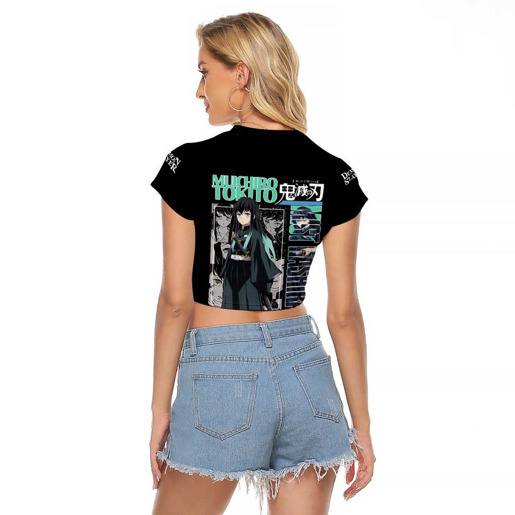 Muichiro Tokito - Kimesu No Yaiba Raglan Cropped T Shirt Anime Japan Style