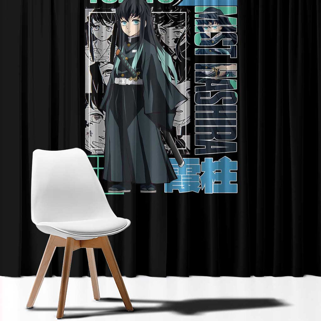 Muichiro Tokito - Kimesu No Yaiba Window Curtain Anime Japan Style