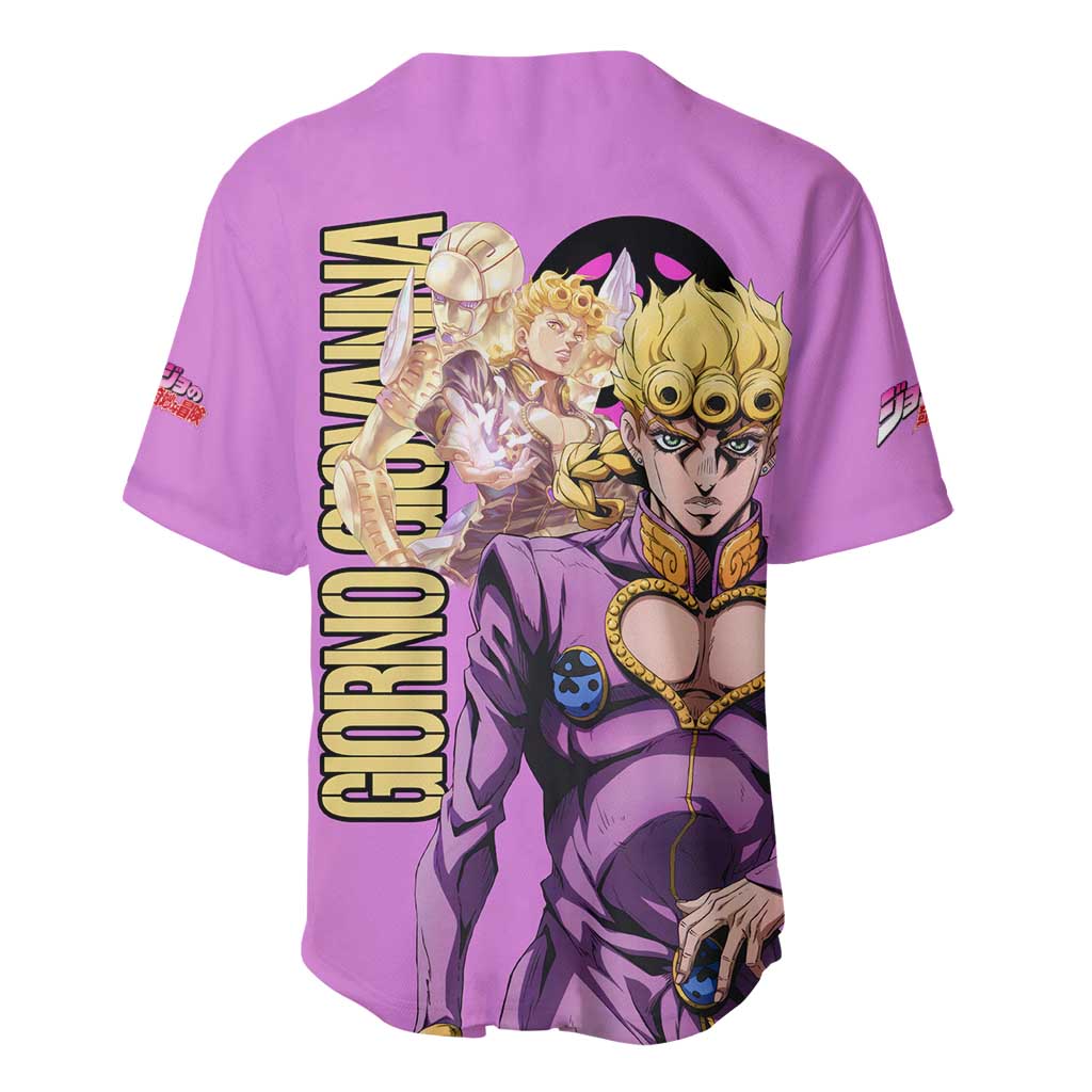 Giorno Giovanna Jojo’s Bizarre Adventure Baseball Jersey Anime Style